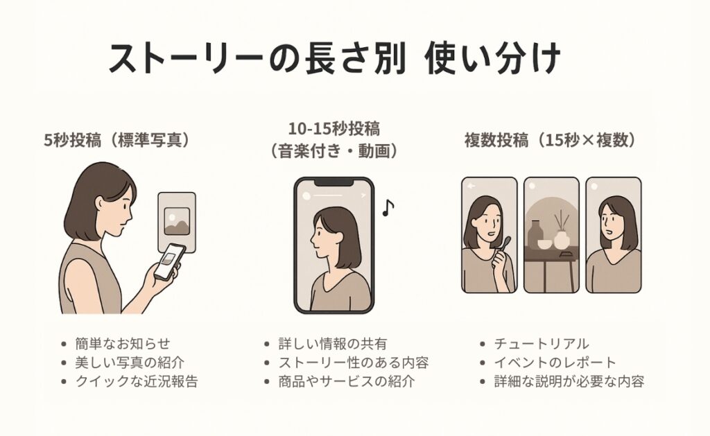 インスタ-ストーリーの長さ別-使い分け