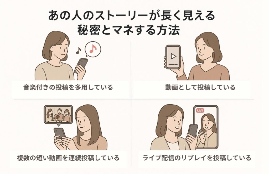ストーリーが長く見える方法4選